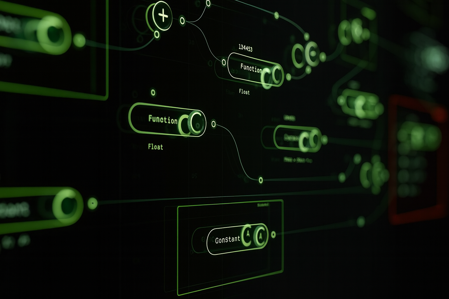 Code flow visualization with function nodes and connections